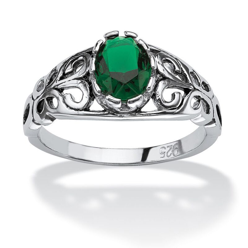 パームビーチジュエリー レディース アクセサリー リング PalmBeach Jewelry Simulated Birthstone Sterling Silvering May Emerald エ