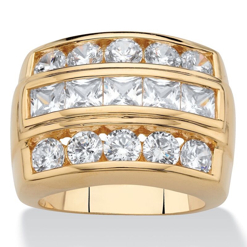パームビーチジュエリー レディース アクセサリー リング PalmBeach Jewelry 435 Cttw MensquareCut 18k GoldPlated Cubic Zirconia C