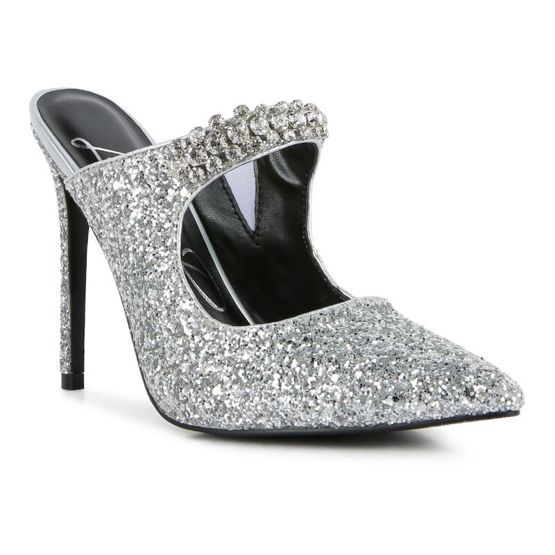 ロンドンラグ レディース シューズ パンプス ヒール London Rag Twinklet Womens Glitter Higheel Shoesilver シルバー