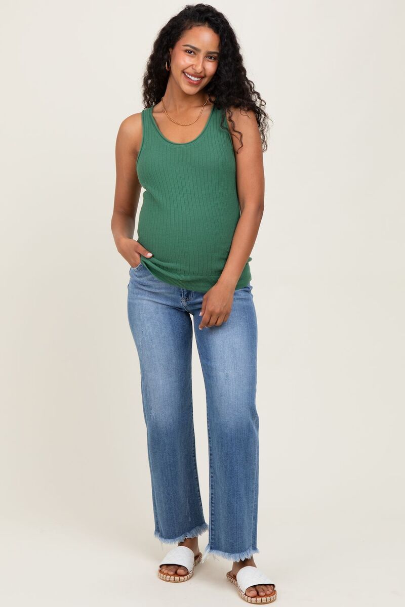 ピンクブラッシュ レディース ボトムス デニムパンツ ストレート アンクル マタニティ ジーンズ PinkBlush Maternity Frayed Hem Ankle Straight Leg M