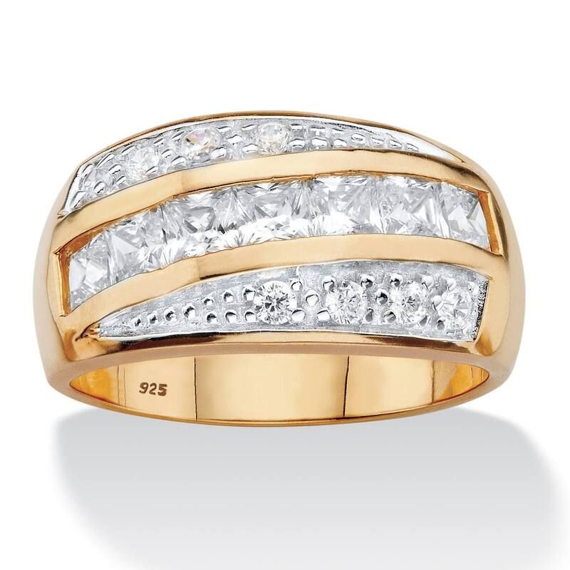 パームビーチジュエリー レディース アクセサリー リング PalmBeach Jewelry Mens 132 Cttw Cubic Zirconia 14k Goldplated Sterling