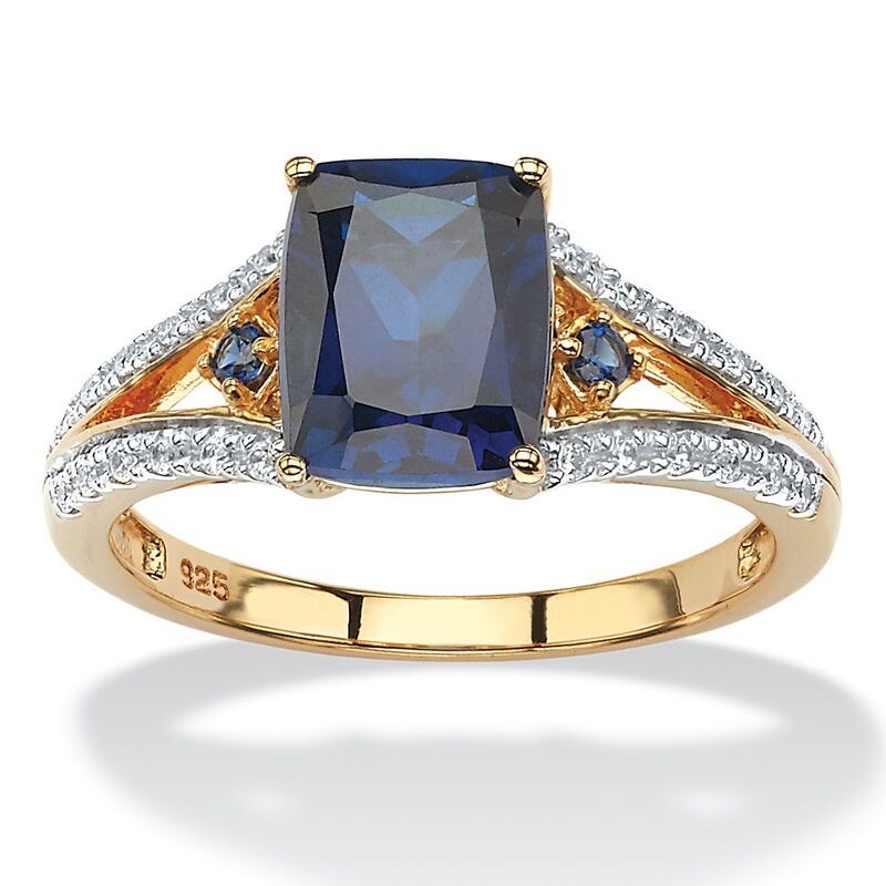 パームビーチジュエリー レディース アクセサリー リング PalmBeach Jewelry 250 TCW Created Blue Sapphire and CZ Ring in 18k Gold