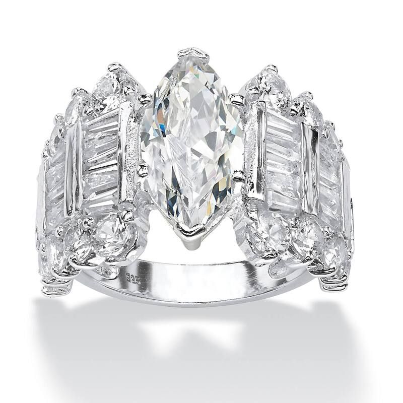 パームビーチジュエリー レディース アクセサリー リング PalmBeach Jewelry 655 TCW MarquiseCut Cubic Zirconia Ring in 925 Sterli
