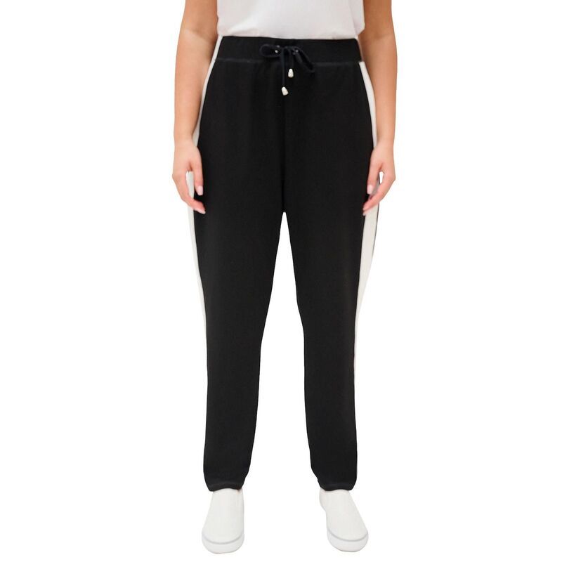 キャサリンズ レディース ボトムス カジュアルパンツ プラスサイズ スキューバ Catherines Womens Plusize Refined Scuba Pant Black White ホワイ