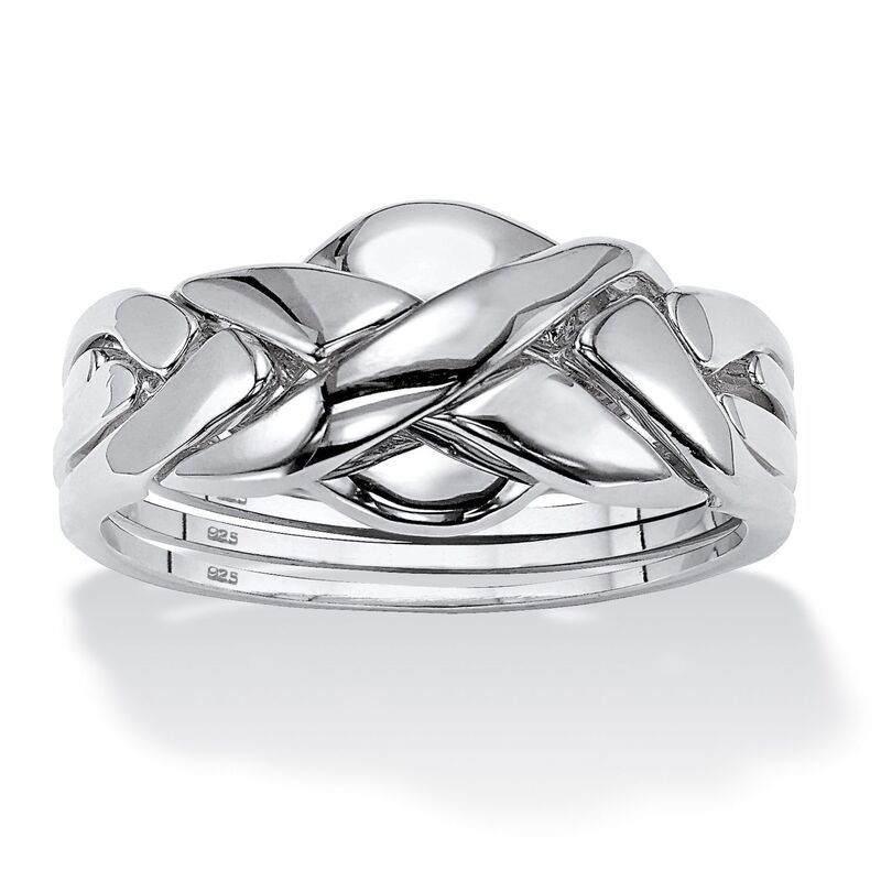 パームビーチジュエリー レディース アクセサリー リング PalmBeach Jewelry Platinumplated Sterling Silver Interlocking Puzzle Ri