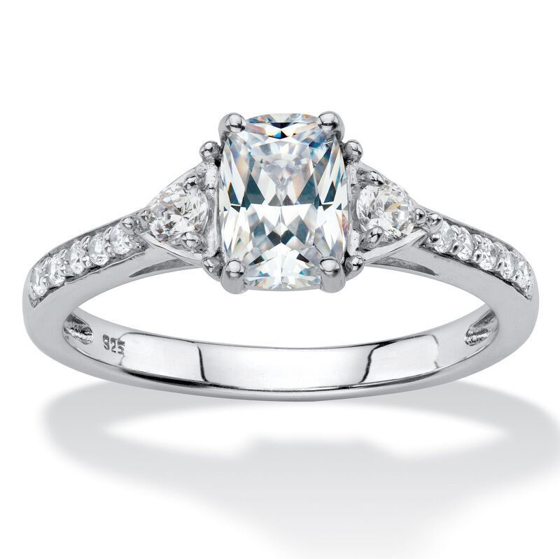 パームビーチジュエリー レディース アクセサリー リング PalmBeach Jewelry 170 Cttw Created White Sapphire Promise Ring Silver シ