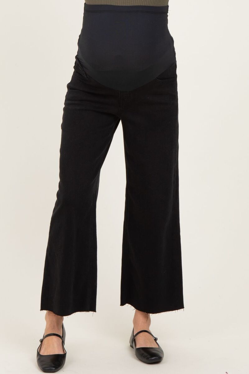 ピンクブラッシュ レディース ボトムス デニムパンツ ワイドレッグ マタニティ ジーンズ PinkBlush Maternity Raw Hem Crop Wide Leg Maternity Jea