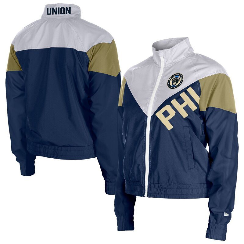 フィフス アンド オーシャン バイ ニューエラ レディース アウター ジャケット・ブルゾン クロップド Womens 5th Ocean by New Era Navy Philadelphia Un