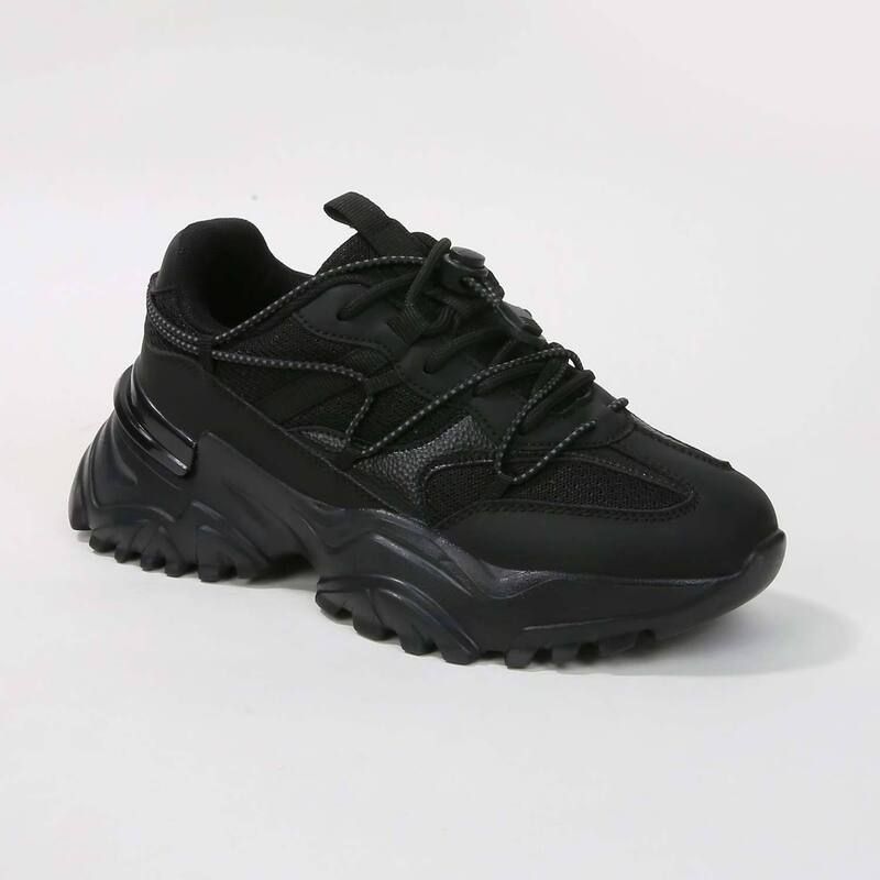 バーネス レディース シューズ スニーカー レース BERNESS Branch Mixed MaterialaceUp Sneakers Black ブラック