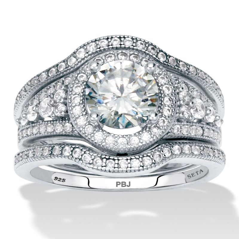 パームビーチジュエリー レディース アクセサリー リング PalmBeach Jewelry 218 TCW Round Cut Cubic Zirconia PlatinumPlated Sterl