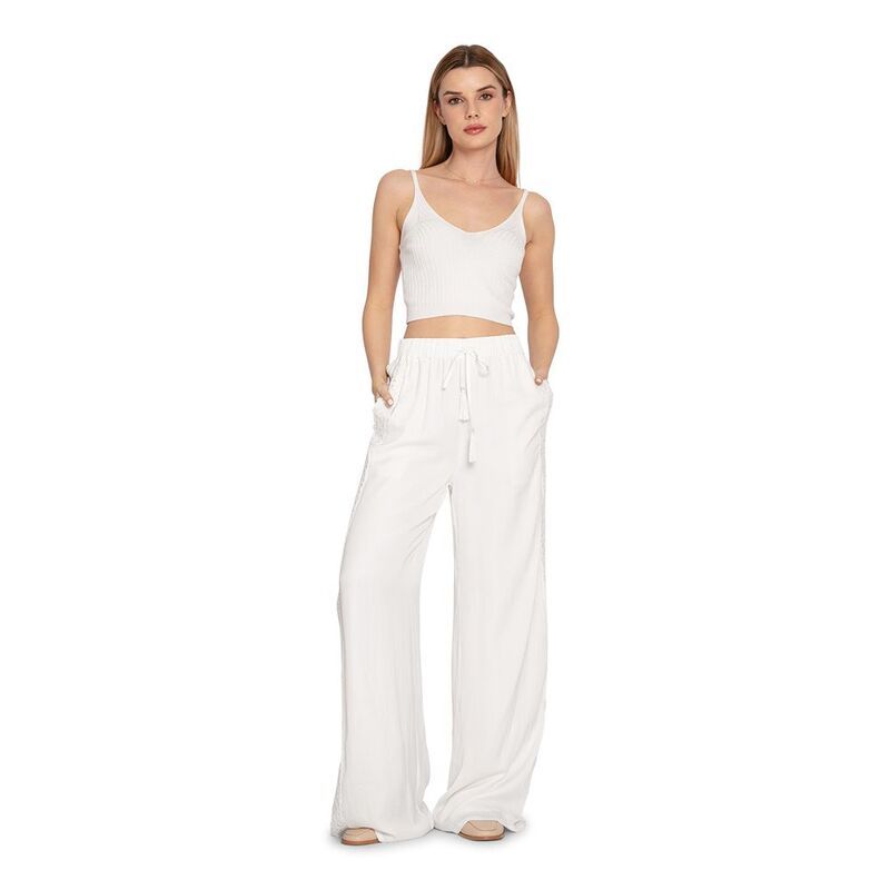 ベルアンドブルーム レディース ボトムス カジュアルパンツ ワイドレッグ Belle Bloom Everywhere All At Once Wide Leg Pant White ホワイト