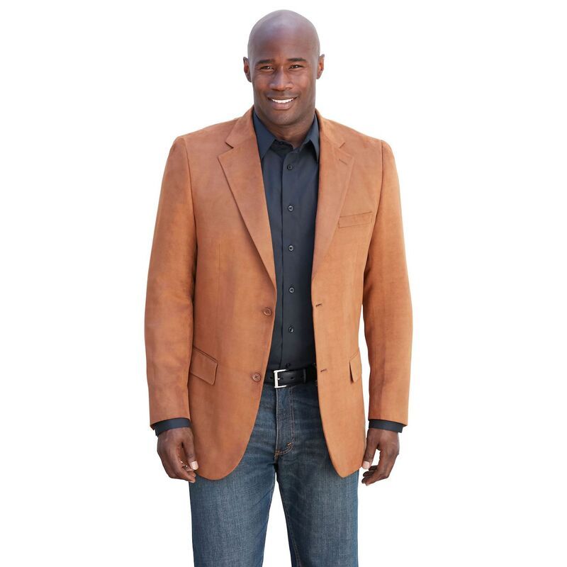 キングサイズ レディース アウター ジャケット・ブルゾン トール スエード ブレザー KingSize Mens Big Tall Microsuede Blazer Cognac