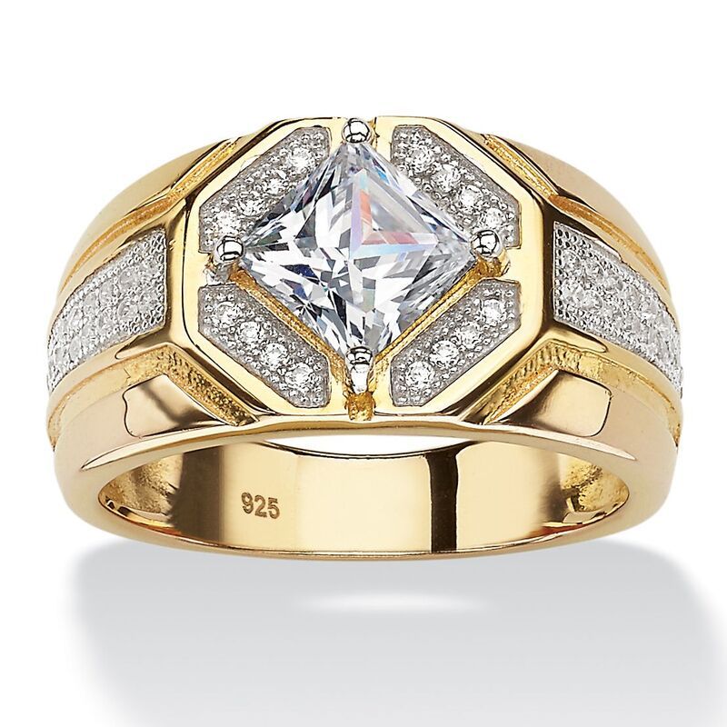 パームビーチジュエリー レディース アクセサリー リング PalmBeach Jewelry Mens 144 TCW Cubic Zirconia Octagon Ring in 14k Goldp