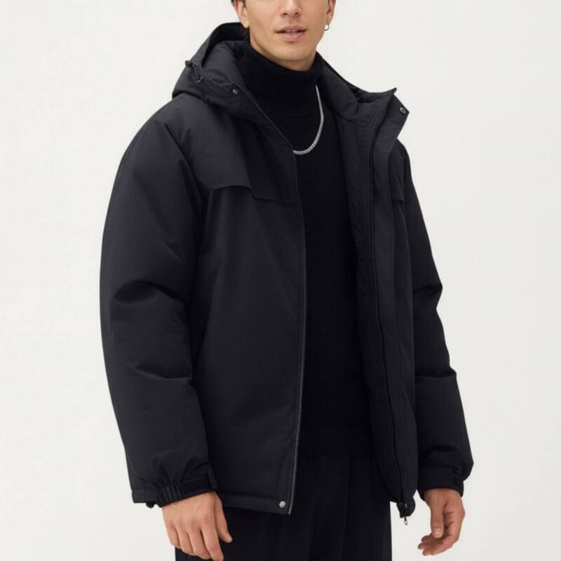 アンナカシ レディース アウター ジャケット・ブルゾン AnnaKaci Mens Hooded Zip Front Jacket with Long Sleeves and Clean Panel