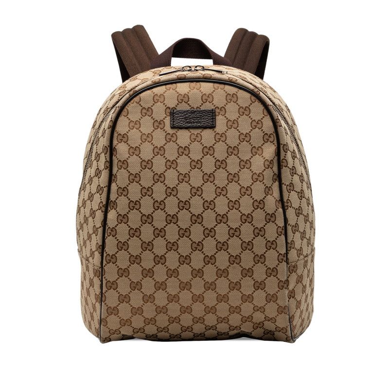 グッチ GGキャンバス リュック バックパック 449906 ベージュ ブラウン キャンバス レザー レディース GUCCI【228-75589】