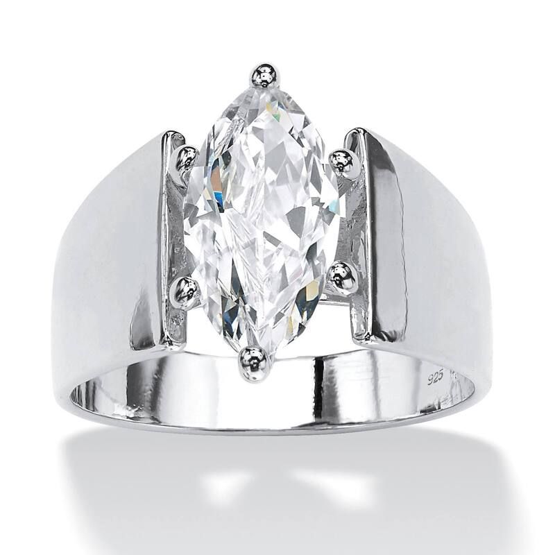 パームビーチジュエリー レディース アクセサリー リング PalmBeach Jewelry 248 TCW MarquiseCut Cubic Zirconia Solitaire Ring Sil