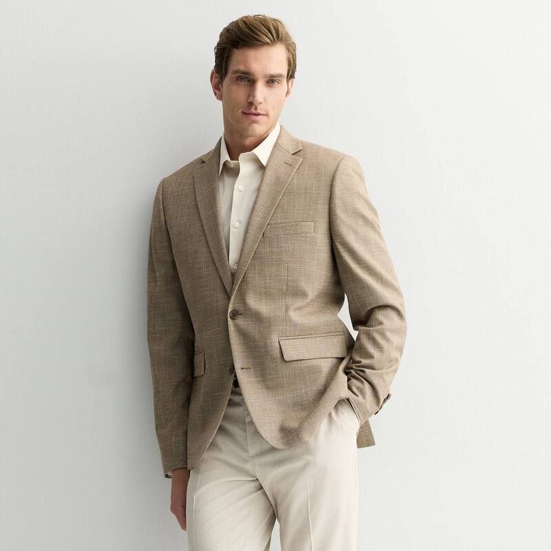 アプトナイン レディース アウター ジャケット・ブルゾン コート Mens Apt 9 Premier Flex SlimFit Essential Sport Coat Brown Textured