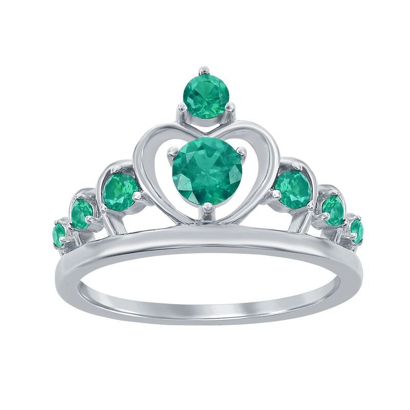 アルジェントベラ レディース アクセサリー リング Argento Bella Sterling Silver Green Cubic Zirconia Crown Ring Sterling グリー