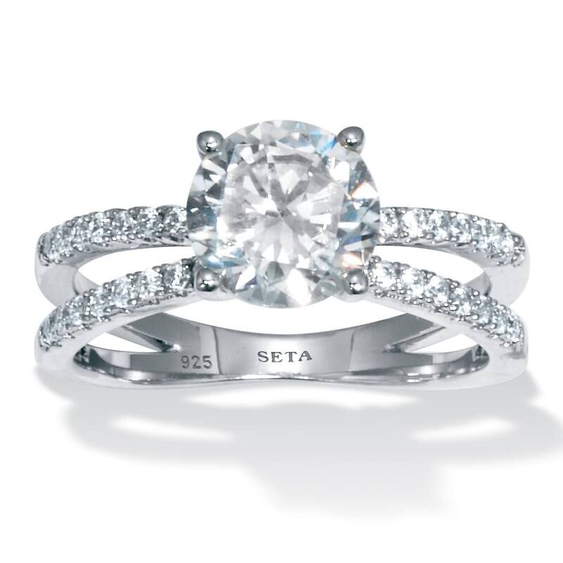 パームビーチジュエリー レディース アクセサリー リング PalmBeach Jewelry 226 TCW Round Cubic Zirconia Sterling Silver Crossove