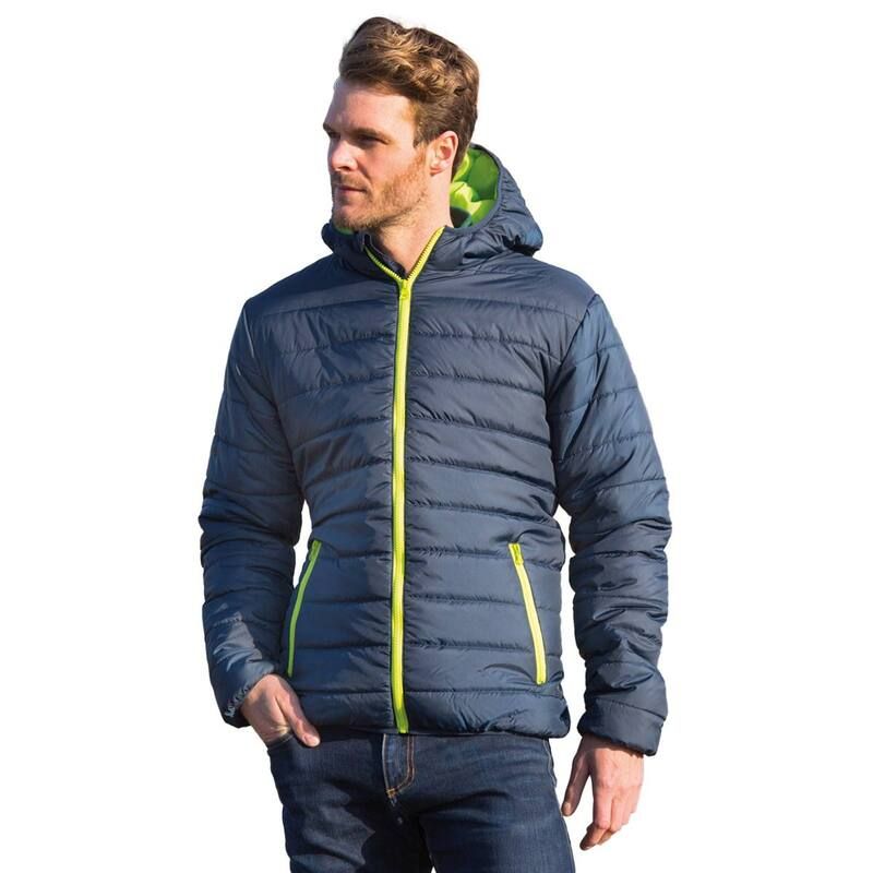 リザルト レディース アウター ジャケット・ブルゾン Result Core Mensoft Padded Jacket Navy And Lime ネイビー