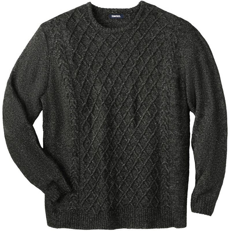 キングサイズ レディース アウター ニット・セーター クルーネック トール KingSize Mens Big Tall Soft Cable Knit Crewneck Sweater Charco 19,595円