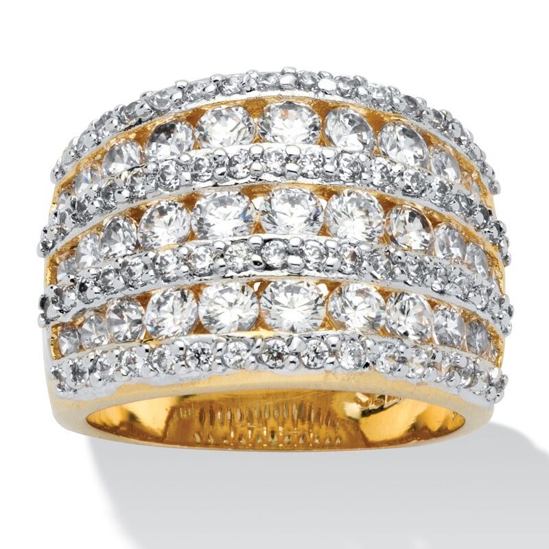 パームビーチジュエリー レディース アクセサリー リング PalmBeach Jewelry 286 TCW Round Cubic Zirconia MultiRow Dome RingoldPla 16,186円