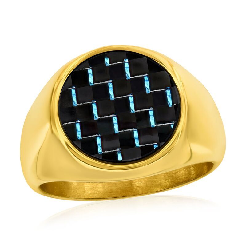 メタロ レディース アクセサリー リング Tシャツ Mens Metallo Stainlessteel Carbon Fiberingold Tone ゴールド