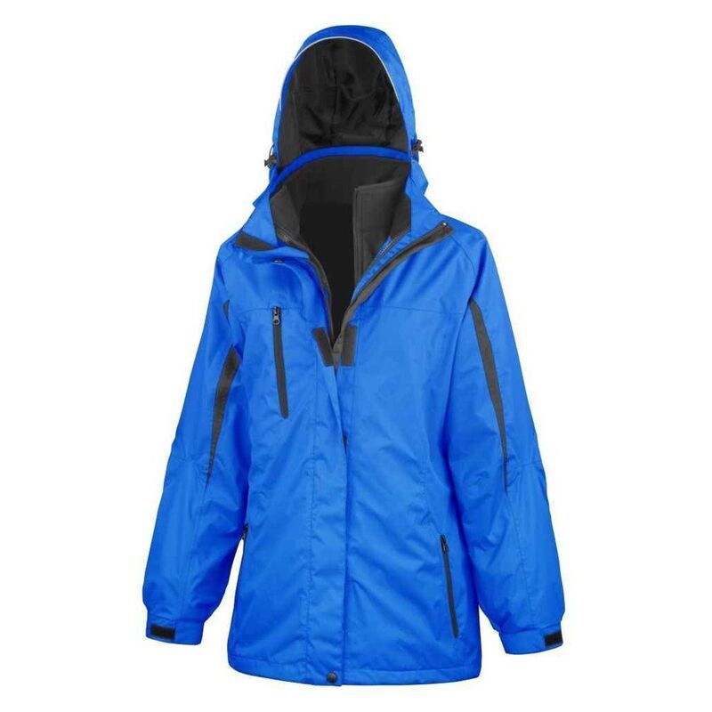リザルト レディース アウター ジャケット・ブルゾン Result WomensLadies Journey 3 in 1 Jacket Royal Blue And Black ブラック