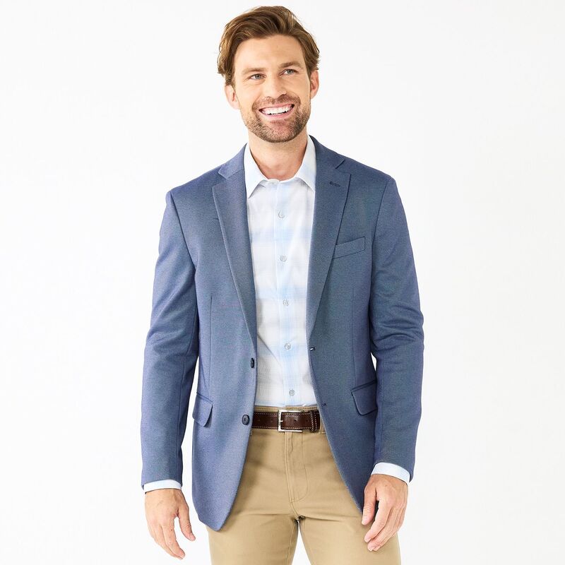 アプトナイン レディース アウター ジャケット・ブルゾン コート ニット Mens Apt 9 Premier Flex SlimFit Stretch Knit Sport Coat Blue Bi