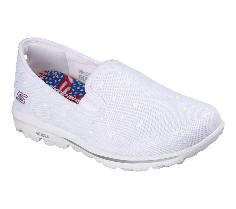 スケッチャーズ レディース シューズ スニーカー Skechers GO WALK TRAVEL WomenslipOn Comfort Sneakers White ホワイト