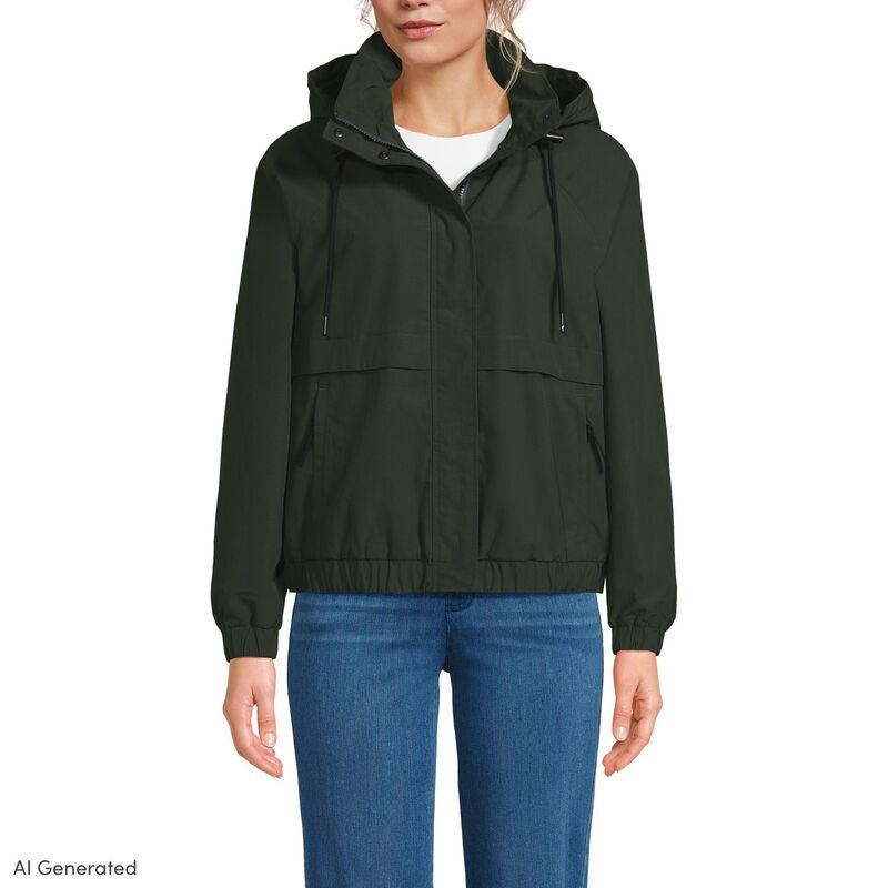 ランズエンド レディース アウター ジャケット・ブルゾン Womens Lands End Squall Full Zip Jacket Darkest Olive オリーブ