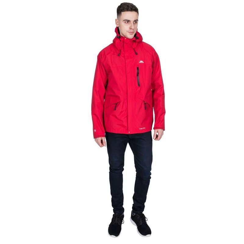 トレスパス レディース アウター ジャケット・ブルゾン コート Trespass Mens Corvo Hooded Full Zip Waterproof JacketCoat Red レッド