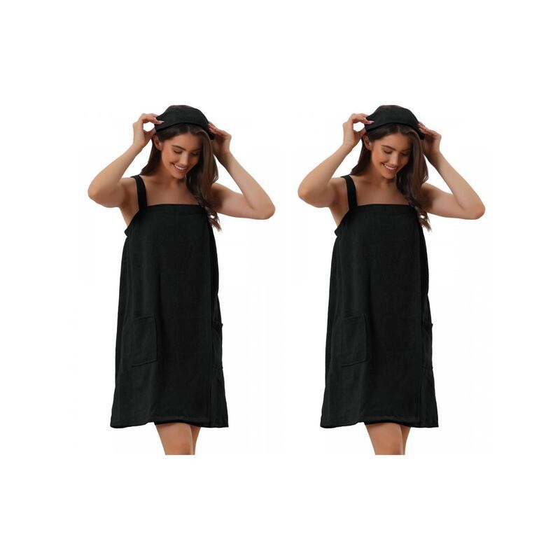 インスパイア シック レディース アンダーウェア ナイトウェア INSPIRE CHIC 2 Packs Womens Towel Wrap Bathrobe Spa Towels Robe with
