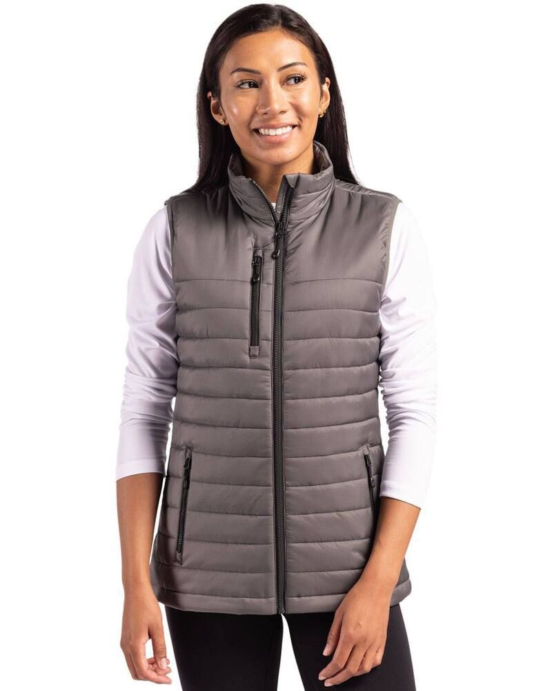 クリーク レディース アウター ジャケット・ブルゾン ベスト Clique Valhalla Full Zip Womens Puffer Vest Pure Slate スレート