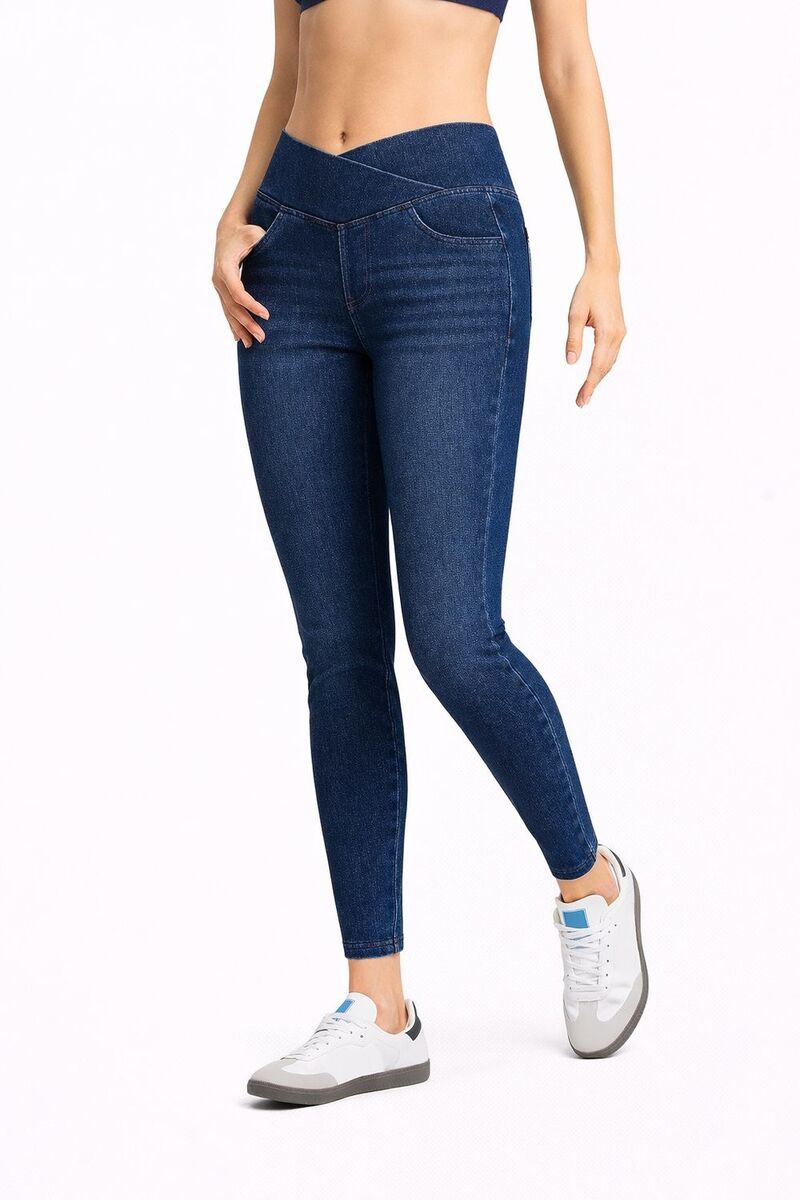 メガリテイラー レディース ボトムス デニムパンツ スリムフィット MegaRetailer Pull On Slim Fit Jeggings Women Blue Denim Claw Marks