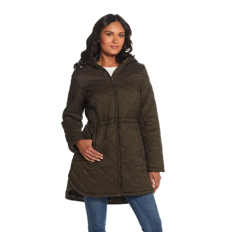 ウェザーキャスト レディース アウター ジャケット・ブルゾン キルティング Womens Weathercast Hood Quilted Anorak Jacket Olive オリーブ