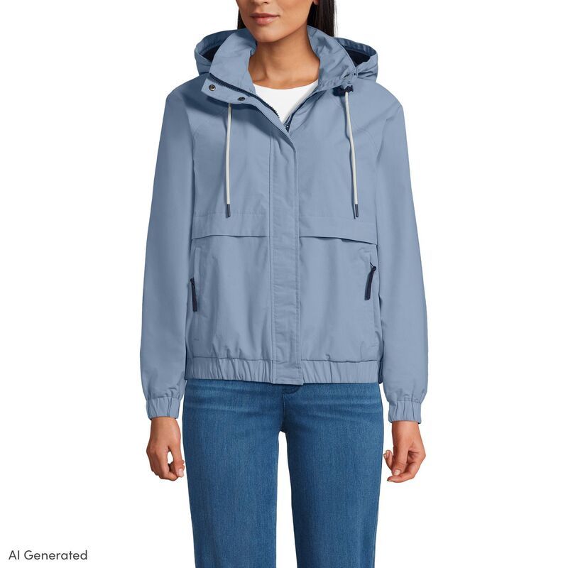 ランズエンド レディース アウター ジャケット・ブルゾン Womens Lands End Squall Full Zip Jacket Pale Slate Blue スレート