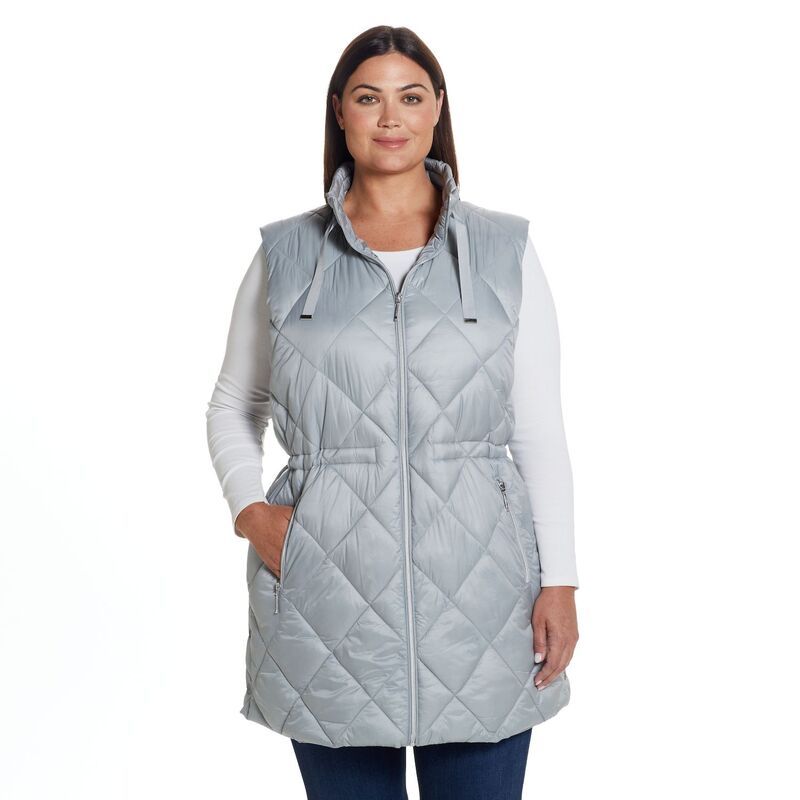 ウェザーキャスト レディース アウター ジャケット・ブルゾン ウエストマーク プラスサイズ キルティング ベスト Plusize Weathercast Diamond Quilted Puffer