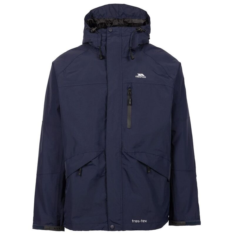 トレスパス レディース アウター ジャケット・ブルゾン コート Trespass Mens Corvo Hooded Full Zip Waterproof JacketCoat Navy ネイビー