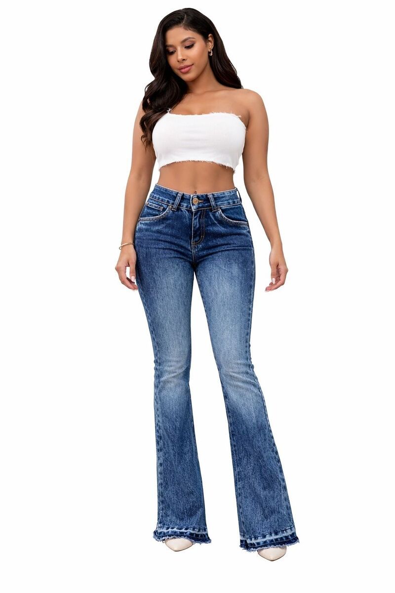 メガリテイラー レディース ボトムス デニムパンツ ブーツカット ブーツ ジーンズ MegaRetailer Flare Jeans for Women Stretchy Lowaist Button
