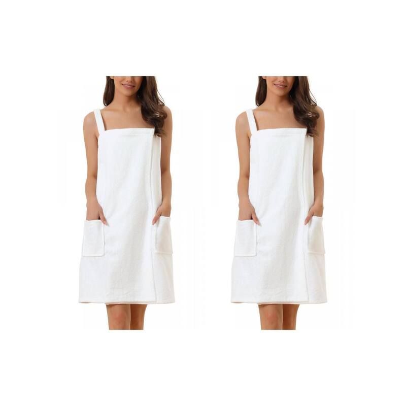 インスパイア シック レディース アンダーウェア ナイトウェア INSPIRE CHIC 2 Packs Womens Towel Wrap Bathrobe Spa Towels Robe with