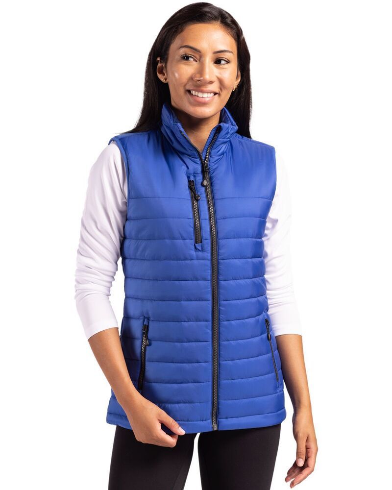 クリーク レディース アウター ジャケット・ブルゾン ベスト Clique Valhalla Full Zip Womens Puffer Vest Royal Blue ブルー