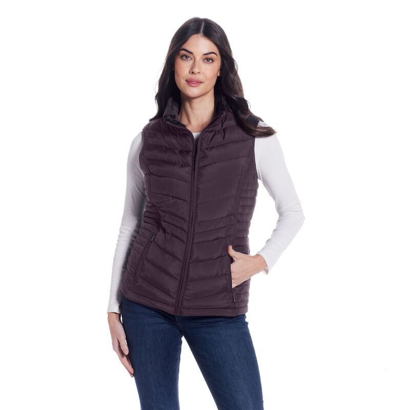 ウェザーキャスト レディース アウター ジャケット・ブルゾン プラスサイズ ベスト Womens Weathercast Plush Lined Vest Dark Plum プラム