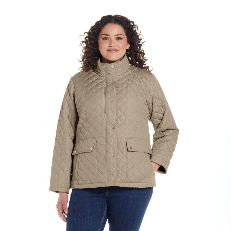 ウェザーキャスト レディース アウター ジャケット・ブルゾン プラスサイズ キルティング Plusize Weathercast Modern Quilted Barn Jacket Wheat Fi