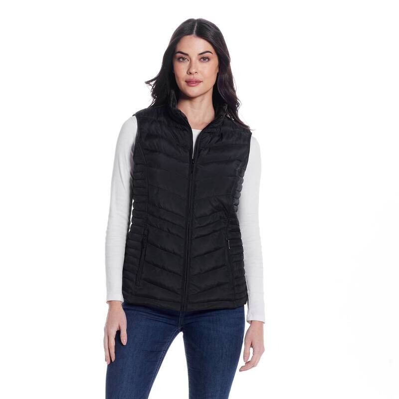ウェザーキャスト レディース アウター ジャケット・ブルゾン プラスサイズ ベスト Womens Weathercast Plush Lined Vest Black ブラック
