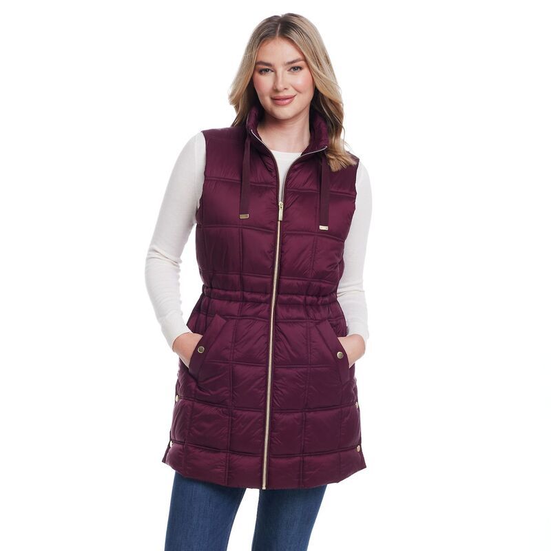 ウェザーキャスト レディース アウター ジャケット・ブルゾン キルティング Womens Weathercast Box Quilted Longline Puffer Merlot