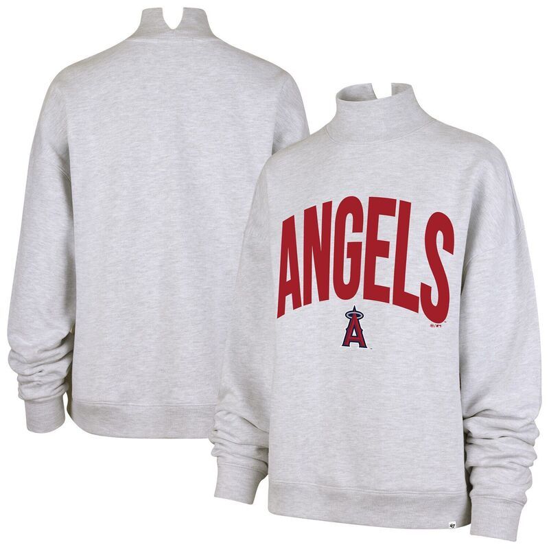 フォーティセブンブランド レディース トップス Tシャツ モックネック スウェット 47 Brand Womens 47 Heather Gray Los Angeles Angelsubtle Mu