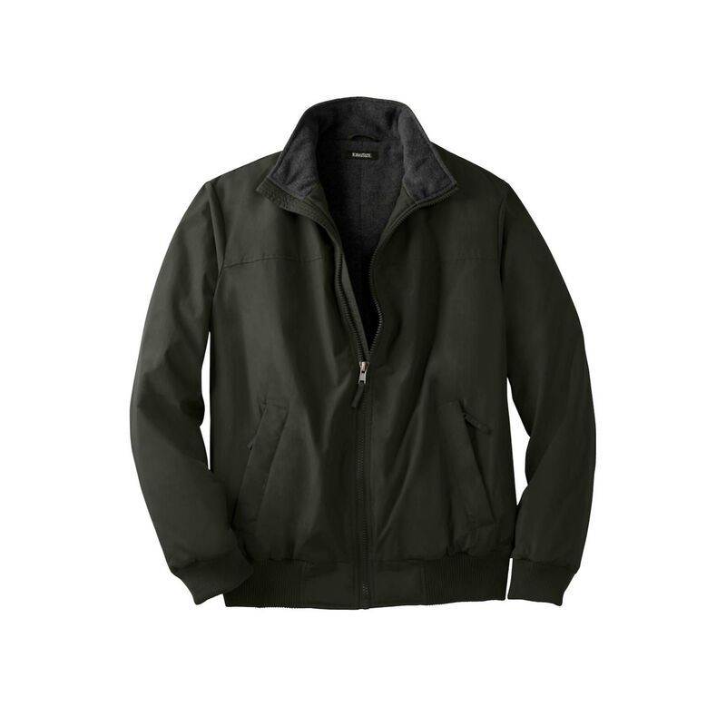 キングサイズ レディース アウター ジャケット・ブルゾン トール フリース KingSize Mens Big Tall FleeceLined Bomber Jacket Forest Green
