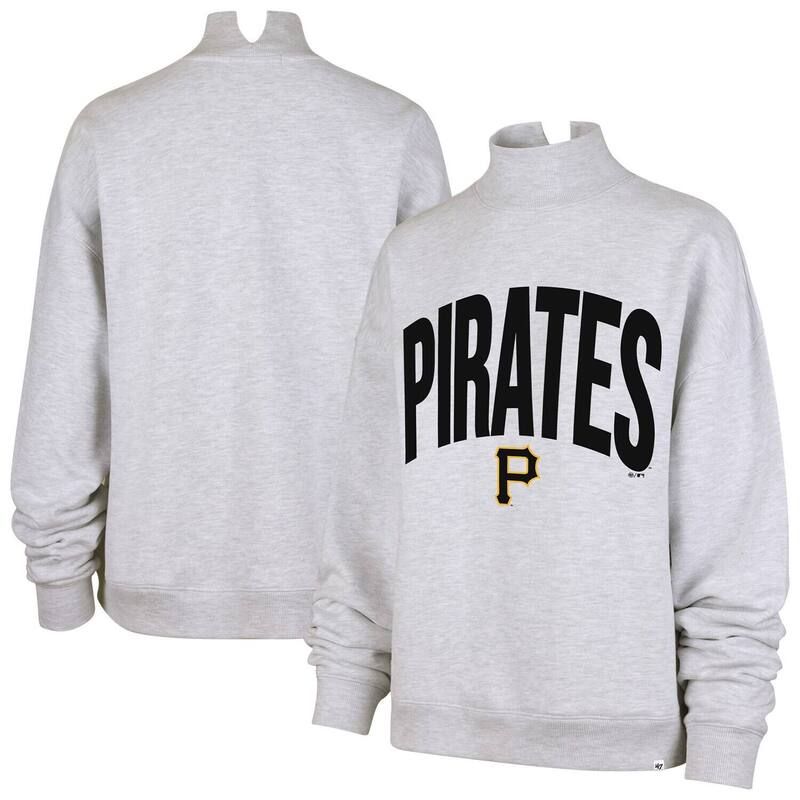 フォーティセブンブランド レディース トップス Tシャツ モックネック スウェット 47 Brand Womens 47 Heather Gray Pittsburgh Piratesubtle Mu