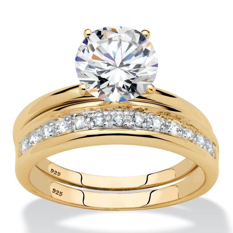 パームビーチジュエリー レディース アクセサリー リング PalmBeach Jewelry 220 TCW Cubic Zirconia 18k Goldplated Silver Solitair